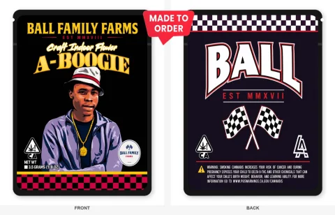 A-Boogie 3.5g Mylar Sticker Bags Ball Family Farms