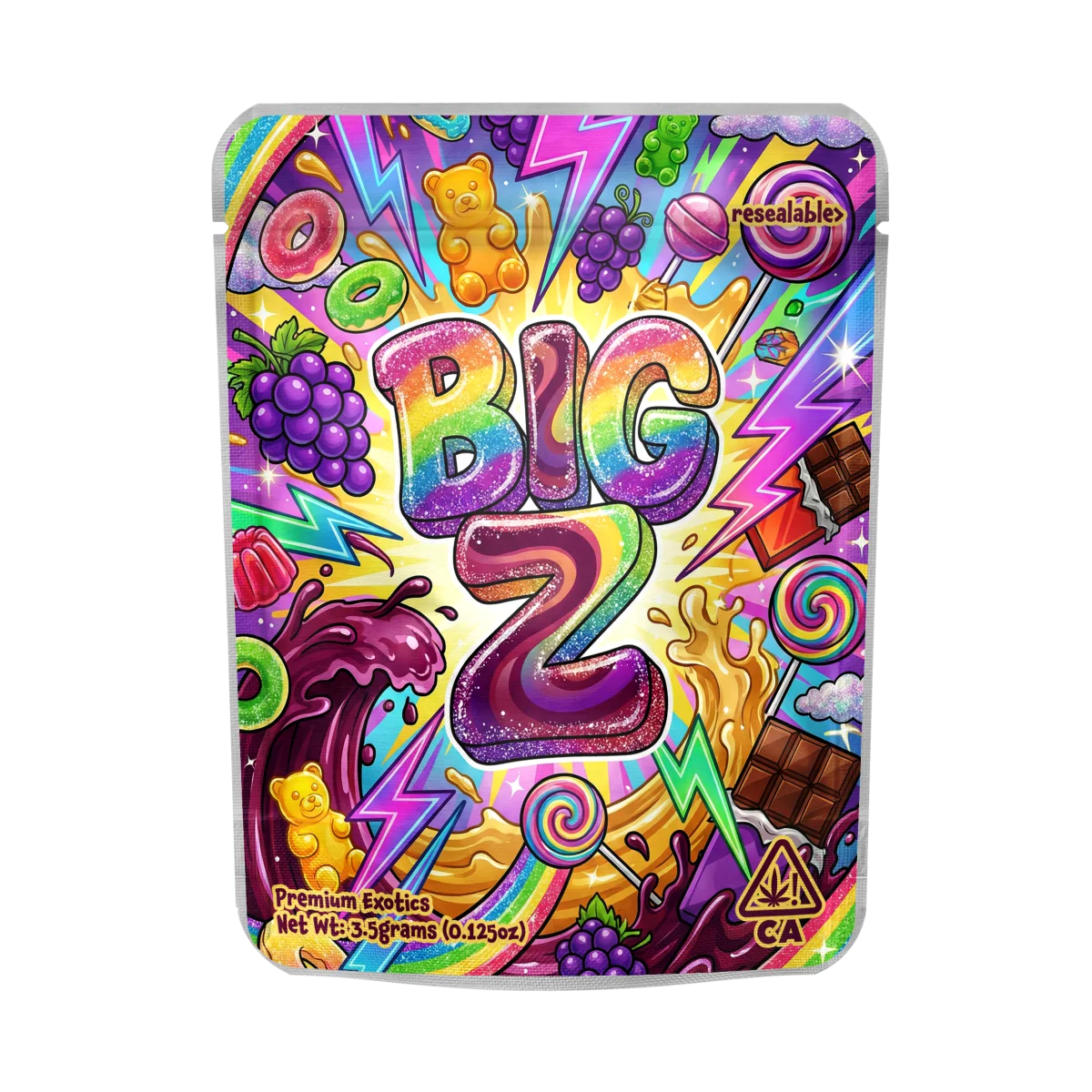 Big Z Mylar Pouches Pre-Labeled Big Z Mylar Pouches Pre-Labeled