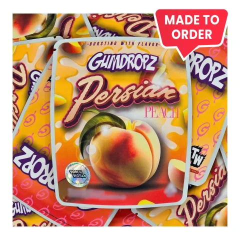 Persian Peach Gumdropz 3.5g Mylar Bags Sprinklez Torch World
