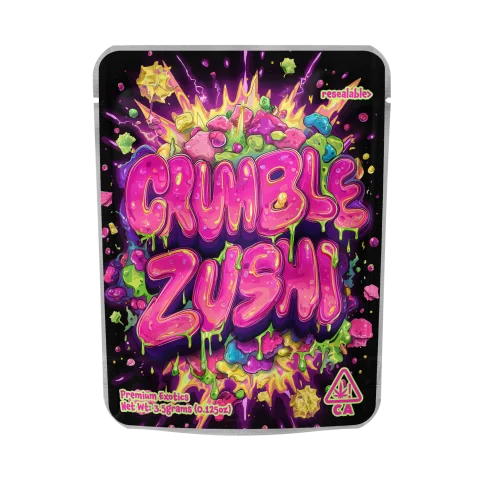 Crumble Zushi Mylar Pouches Pre-Labeled