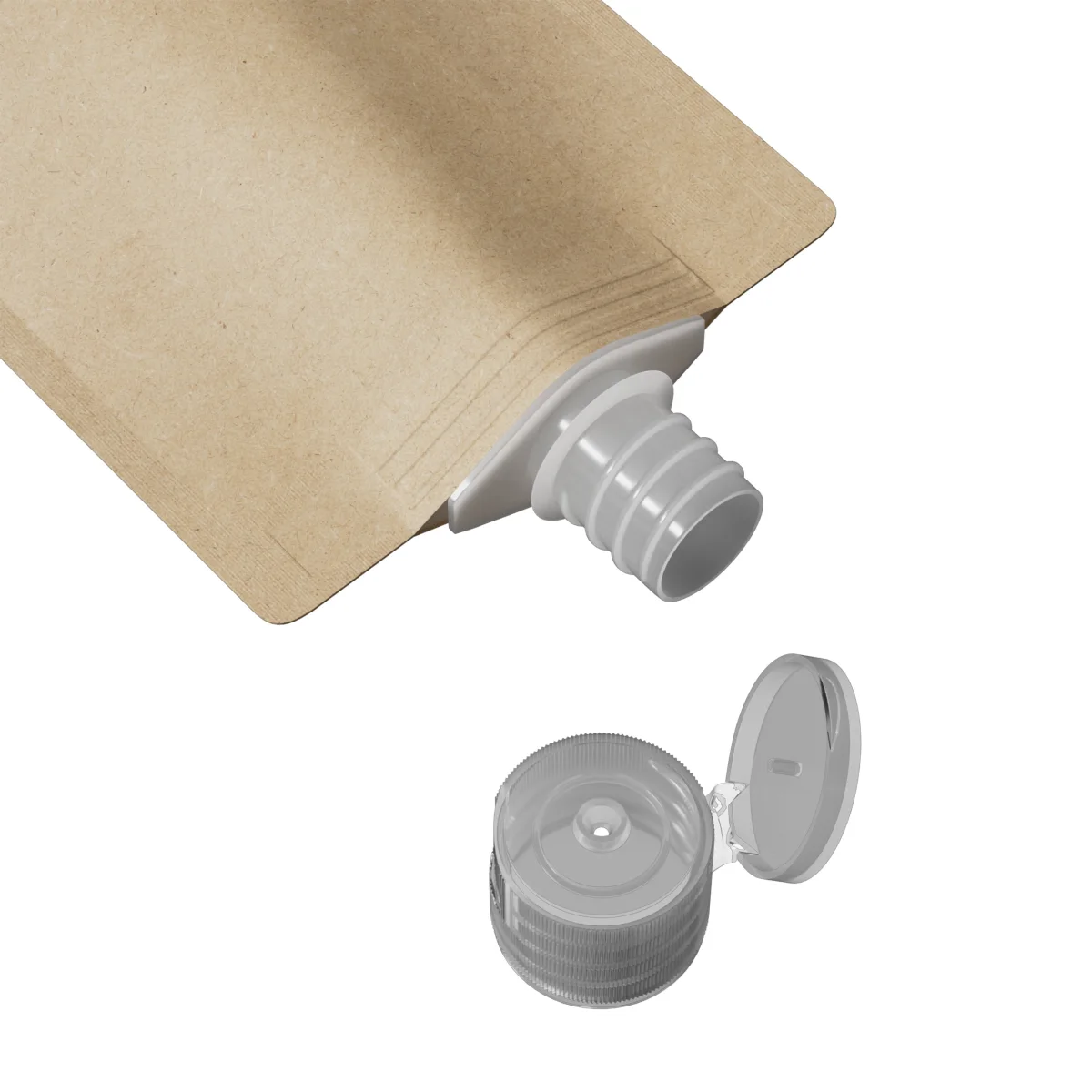 Brown Kraft Stand-Up Pouch with Top Flip Cap Brown Kraft Stand-Up Pouch with Top Flip Cap