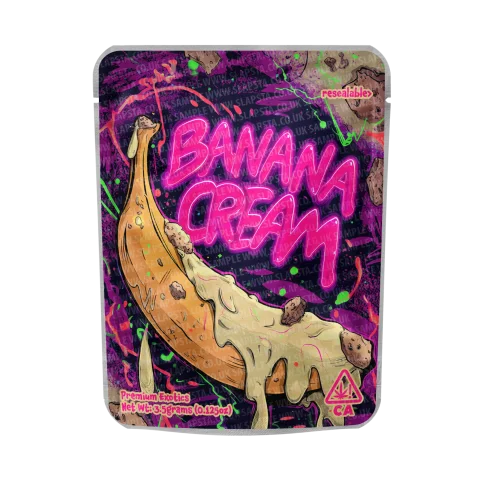 Banana Cream Mylar Pouches Pre-Labeled