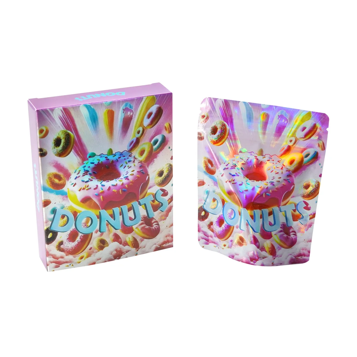 Sprinkle Donut Design Holographic Foil Packaging Bag Sprinkle Donut Design Holographic Foil Packaging Bag