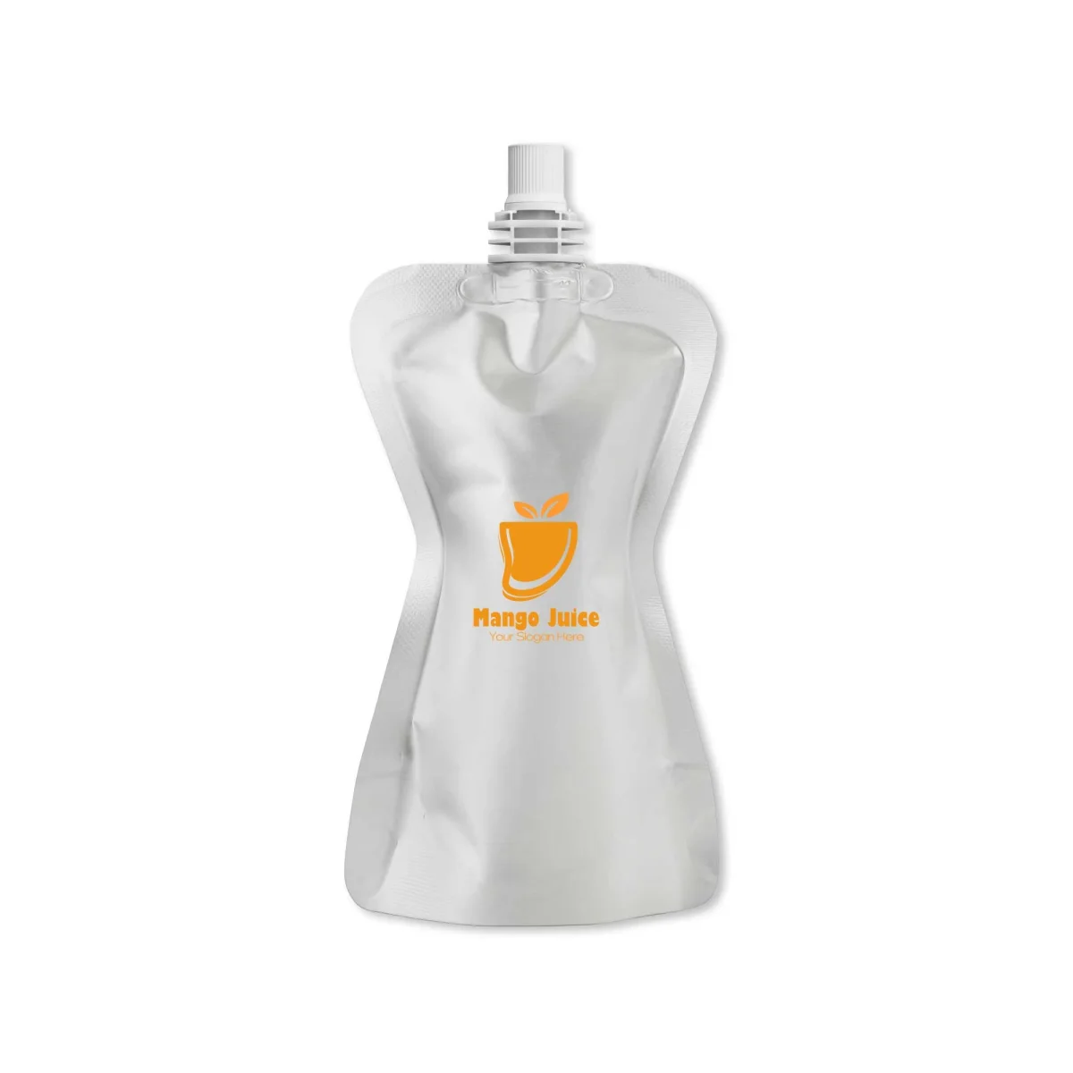 Custom Silver Aluminum Bottle Pouch with Top Screw Cap Custom Silver Aluminum Bottle Pouch with Top Screw Cap