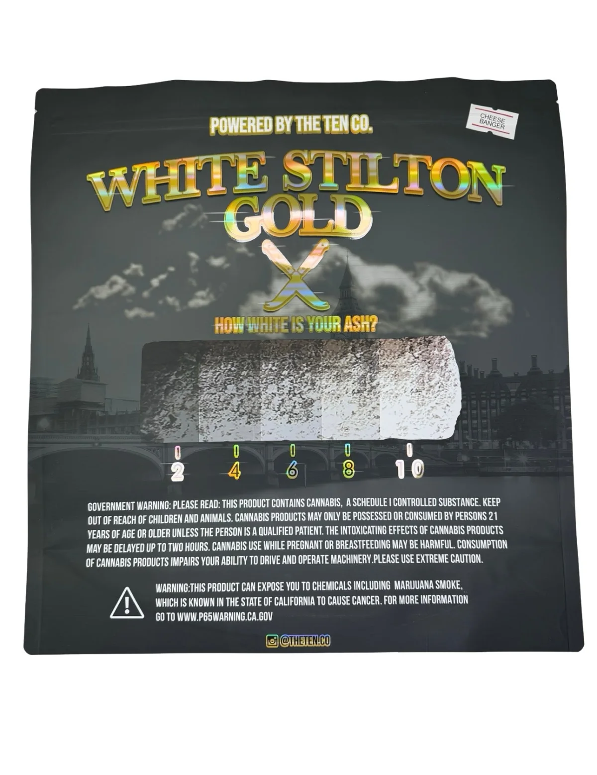 White Stilton Gold Mylar Bags 1 lb (Pound) The Ten Co White Stilton Gold Mylar Bags 1 lb (Pound) The Ten Co