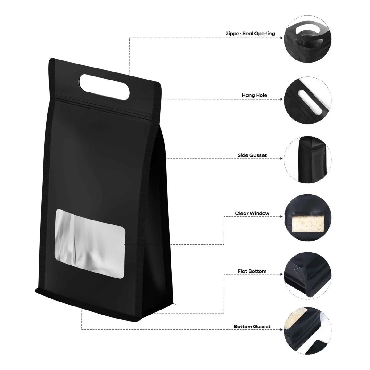 Custom Matte Colored Side-Gusset Zipper Bag Custom Matte Colored Side-Gusset Zipper Bag