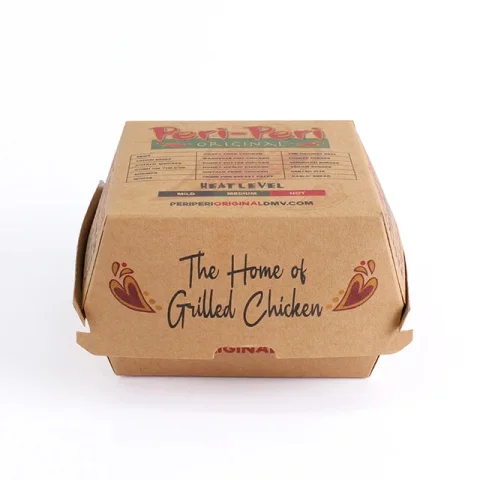 Custom Logo Kraft Paper Hamburger Box with PE Film