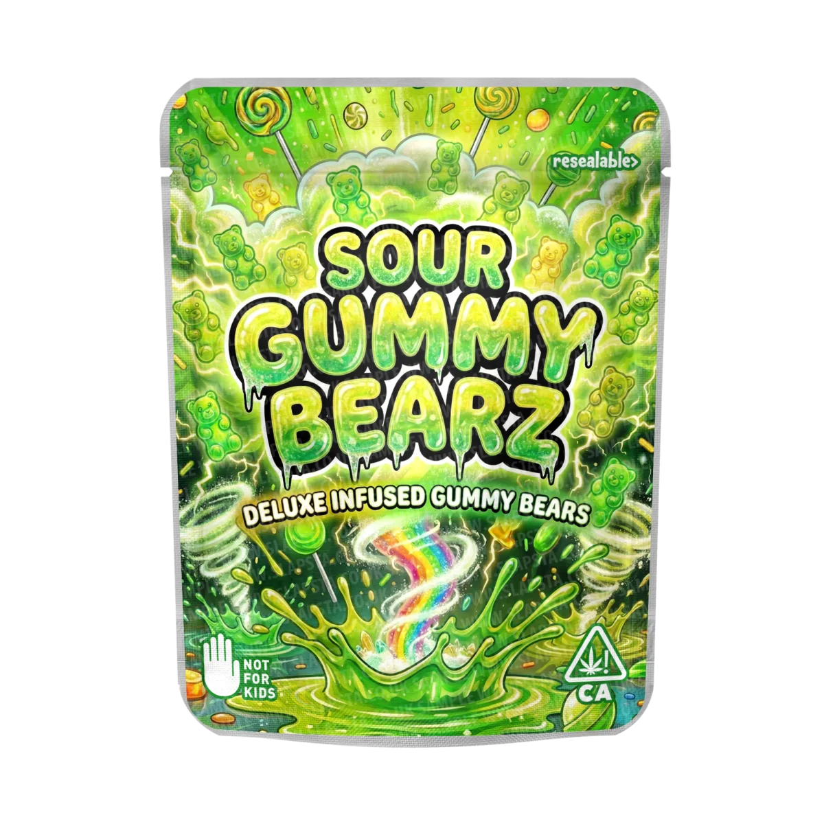 Sour Gummy Bearz Mylar Sticker Packs Sour Gummy Bearz Mylar Sticker Packs