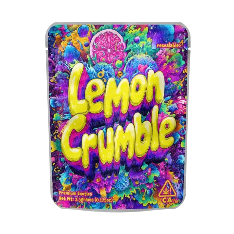 Lemon Crumble Mylar Pouches Pre-Labeled
