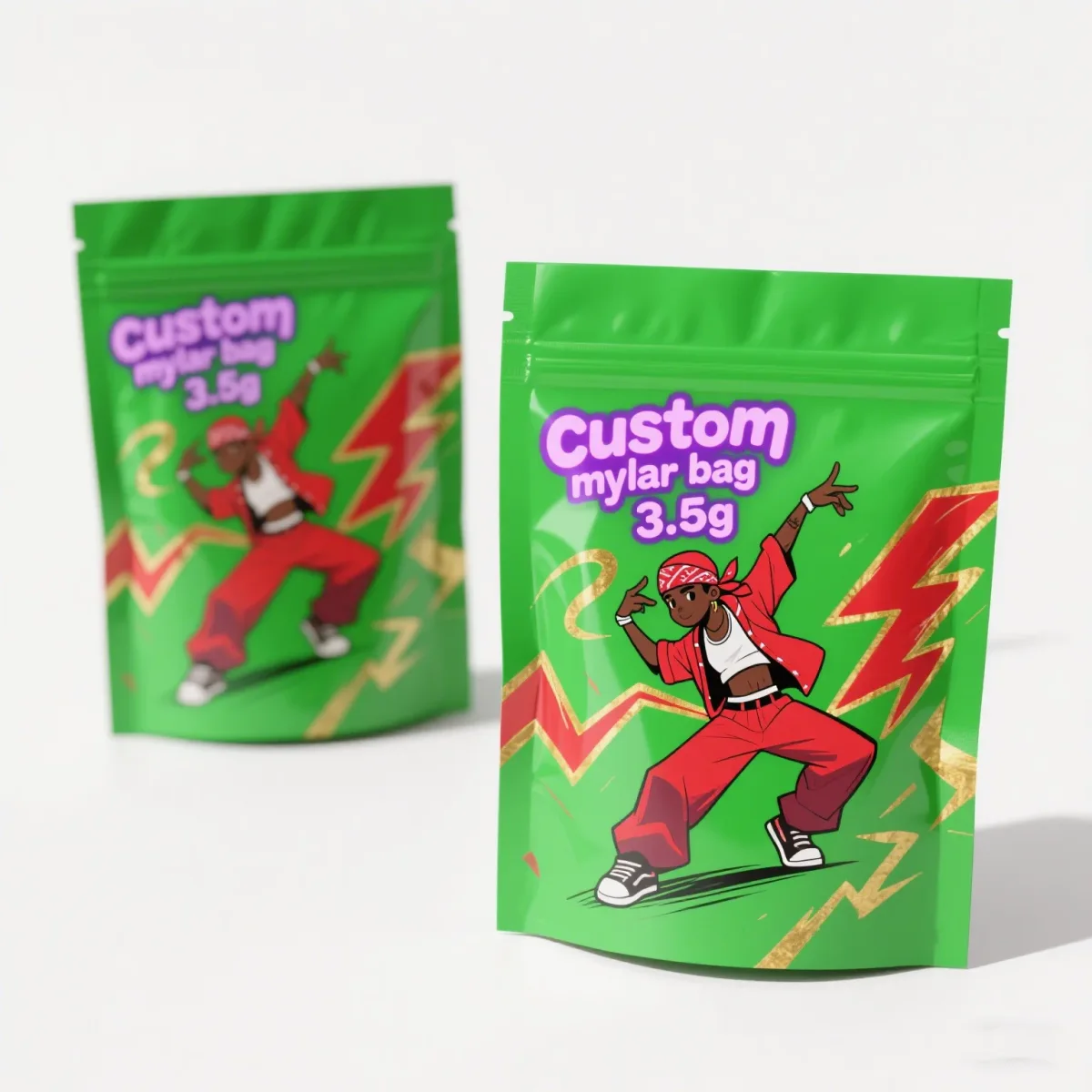 Custom 3.5g Mylar Bags with Cereal-Style Boxes (25 Pieces) Custom 3.5g Mylar Bags with Cereal-Style Boxes (25 Pieces)