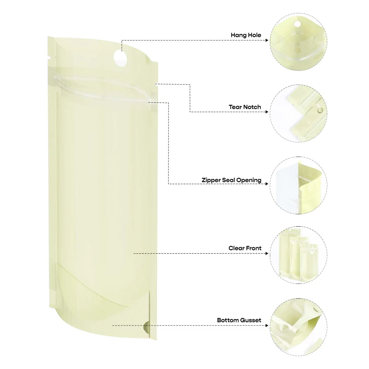 Custom Pastel Tall Stand-Up Zipper Bag
