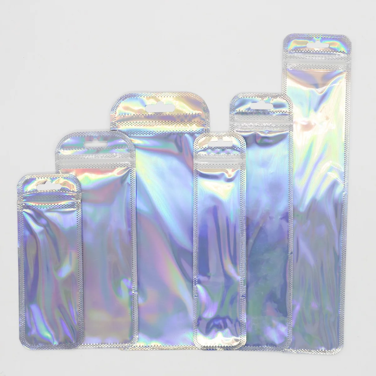 Diamond Pattern Foil Flat Zipper Bag with Hanging Hole Diamond Pattern Foil Flat Zipper Bag with Hanging Hole