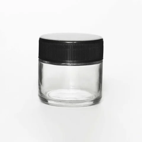 Child-Resistant Wide-Mouth Glass Storage Jar