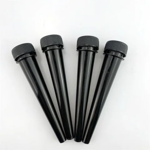 Conical plastic tube with child-resistant cap