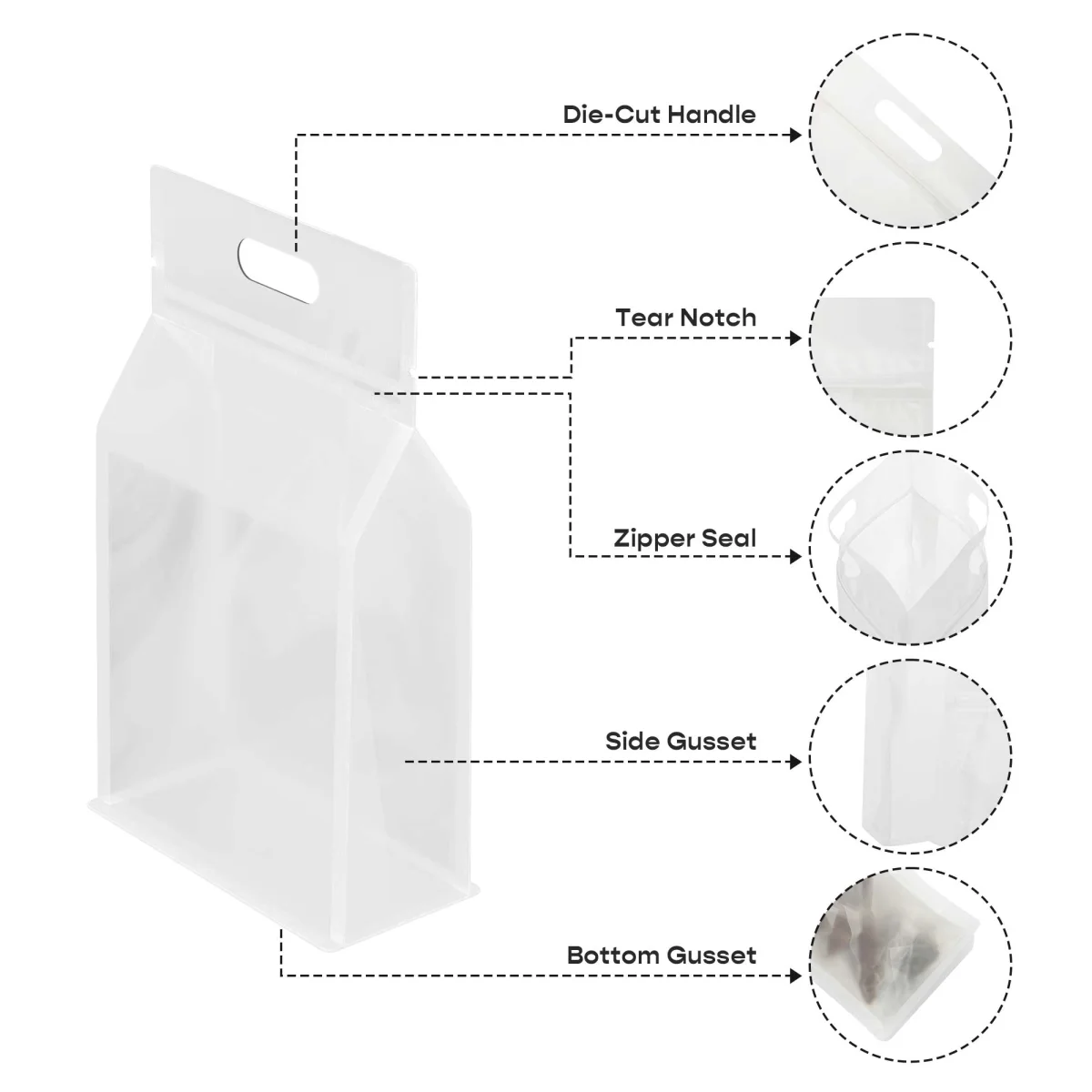 Custom Clear Polyethylene Side-Gusset Zipper Bag Custom Clear Polyethylene Side-Gusset Zipper Bag