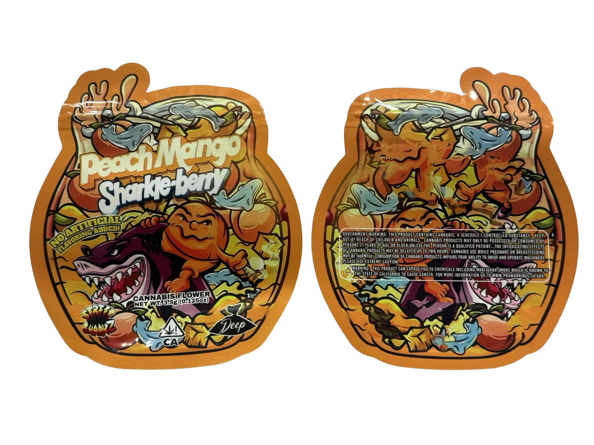 Peach Mango Sharkle-berry Mylar Bags 3.5g Deep in the Bag Peach Mango Sharkle-berry Mylar Bags 3.5g Deep in the Bag