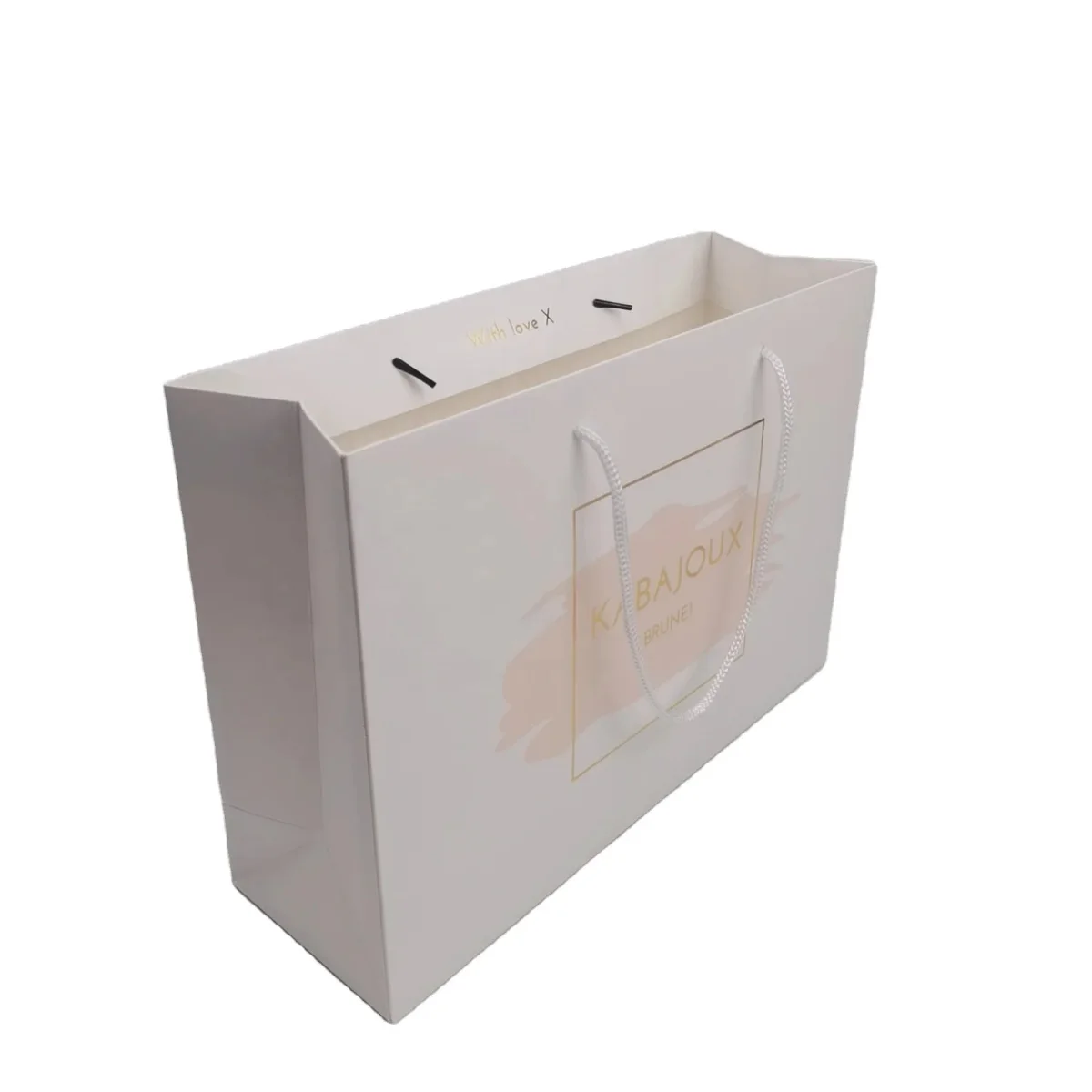 Custom Paper Shopping Bag with Handles and Printed Logo Custom Paper Shopping Bag with Handles and Printed Logo