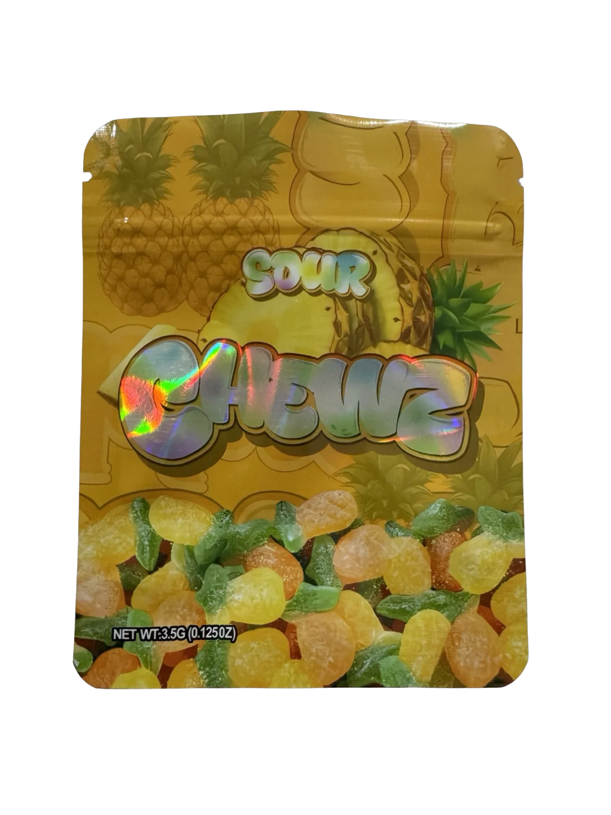 Sour Pineapple Mylar Bags 3.5g Chewz Sour Pineapple Mylar Bags 3.5g Chewz
