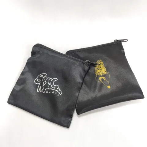 Custom Logo Small Silk Zipper Pouch