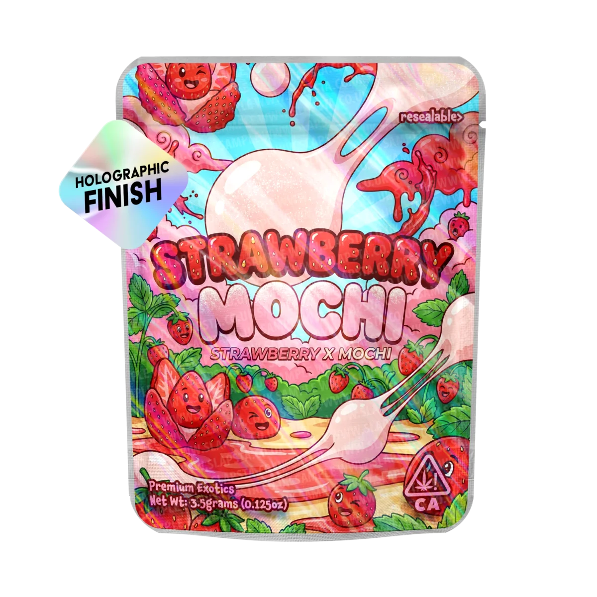Strawberry Mochi Mylar Sticker Packs Strawberry Mochi Mylar Sticker Packs