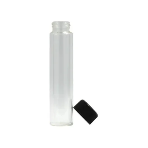 120 mm Glass Pre-Roll Tube with Black Child-Resistant Cap