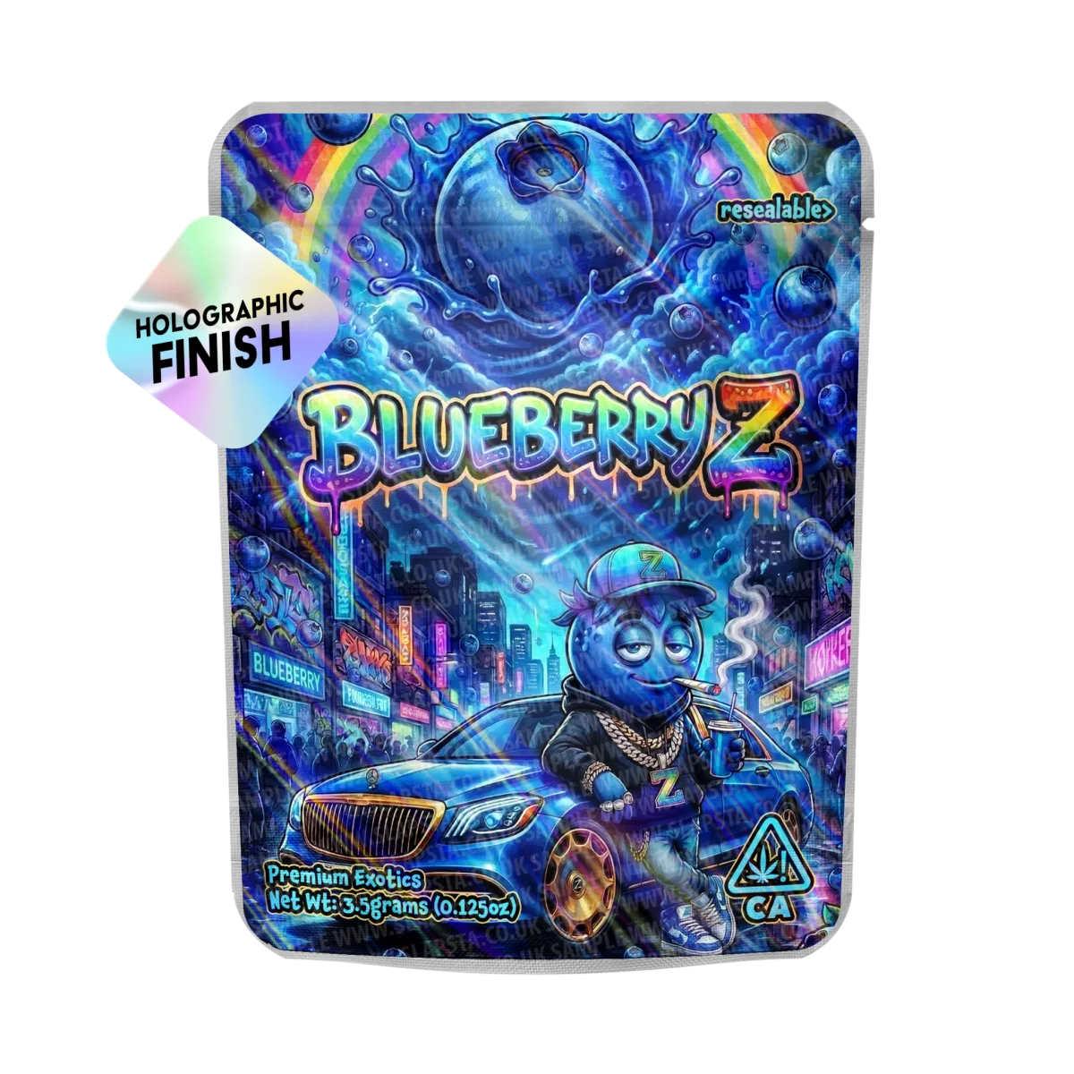 Blueberry-Z Mylar Sticker Packs