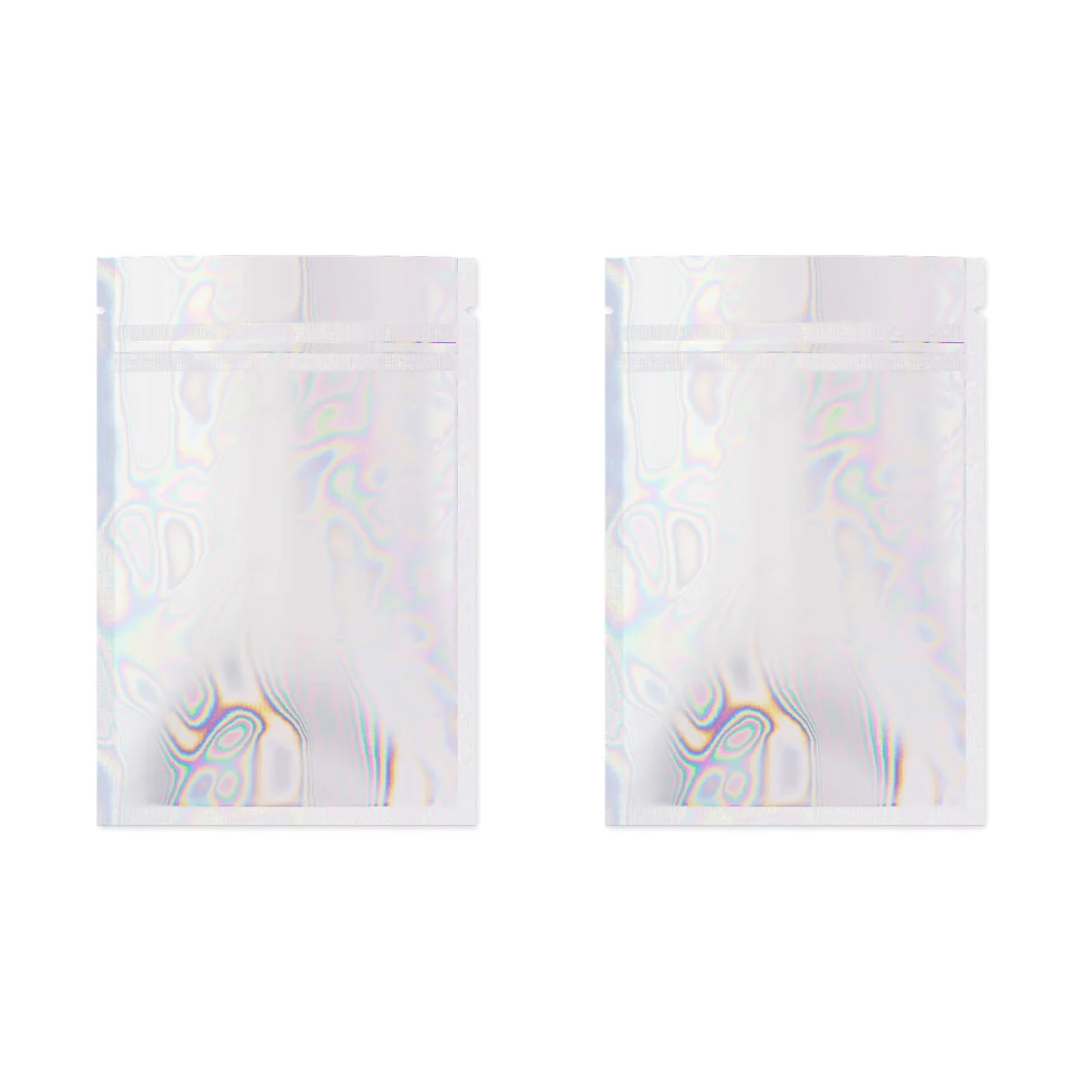 Custom Double-Sided Diamond Holographic Flat Zipper Bag Custom Double-Sided Diamond Holographic Flat Zipper Bag
