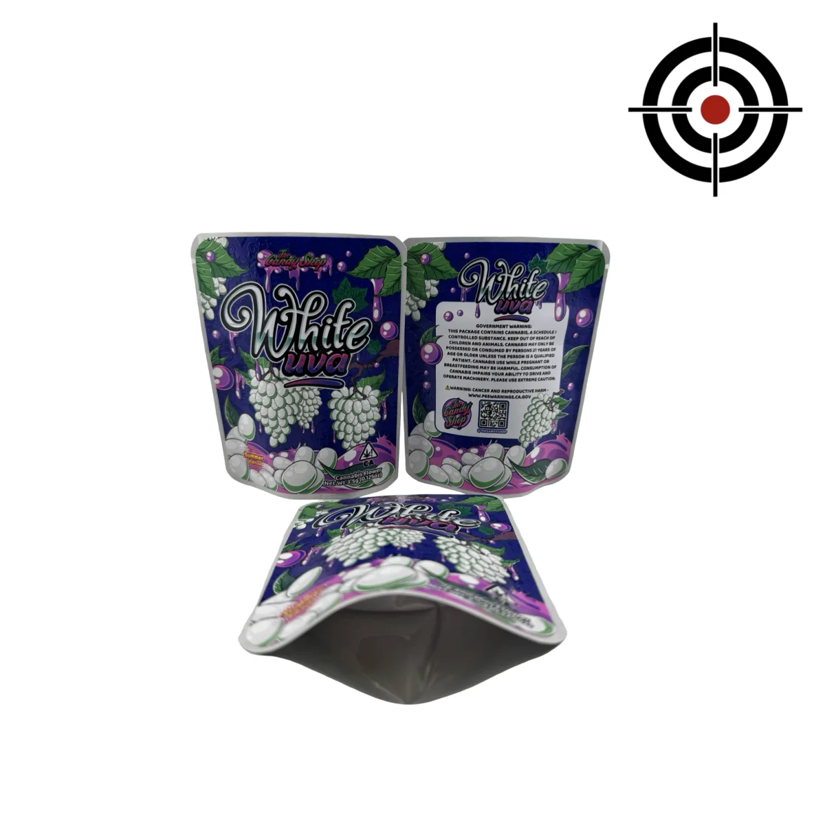 White Uva (Grape) Mylar Bags 3.5g The Candy Shop White Uva (Grape) Mylar Bags 3.5g The Candy Shop