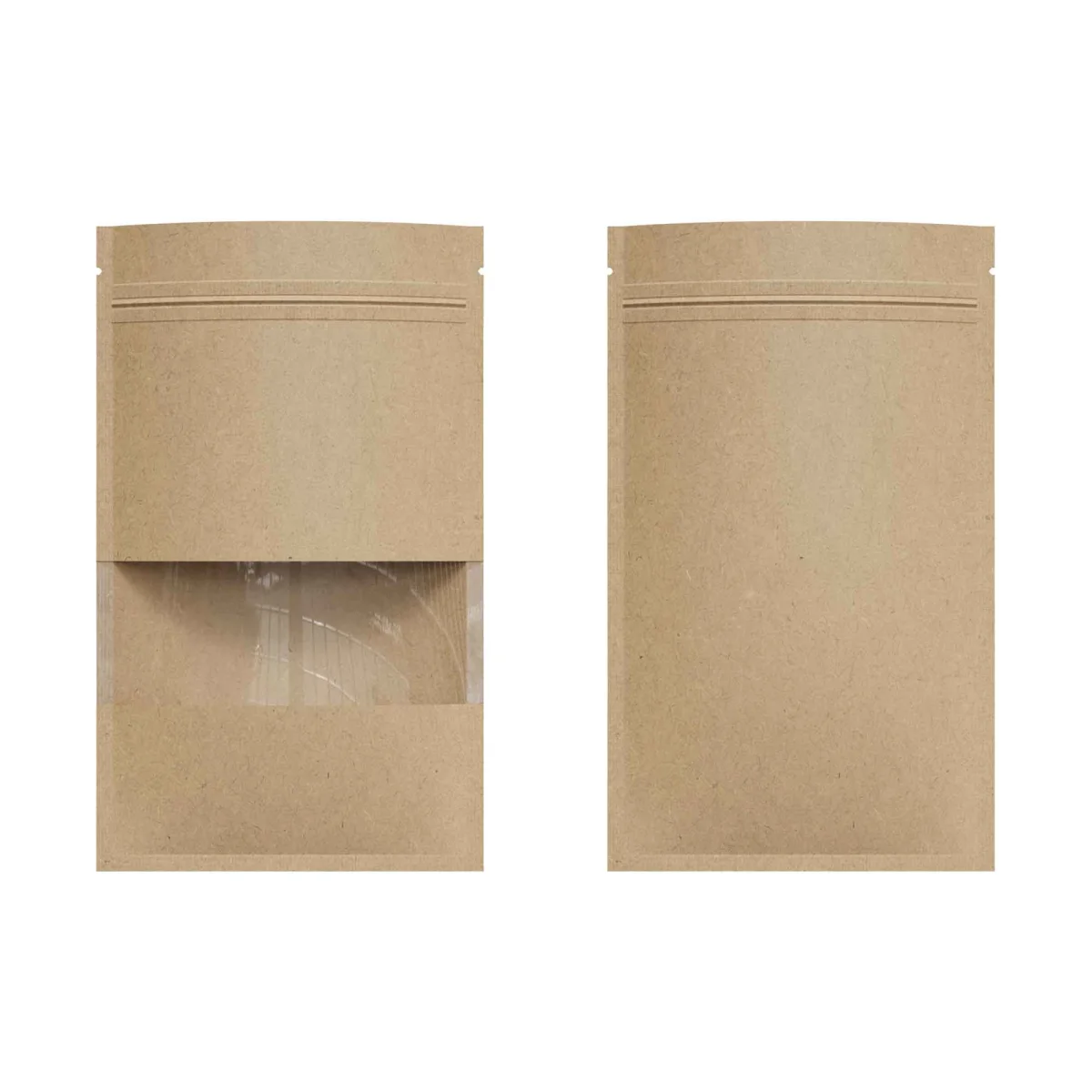 Vintage Brown Kraft Flat Zipper Bag with Slit Window Vintage Brown Kraft Flat Zipper Bag with Slit Window