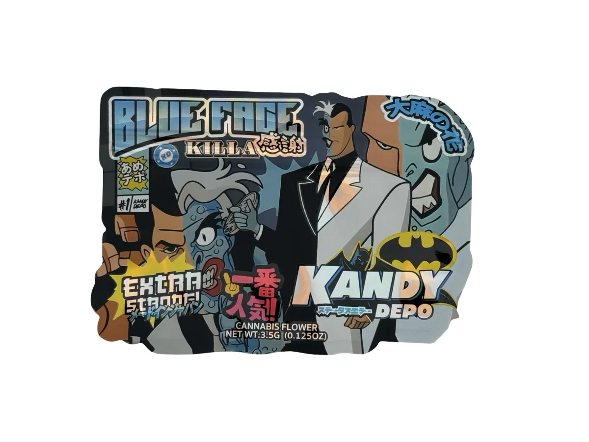 Blue Face Killa Mylar Bags 3.5g Kandy Depo Blue Face Killa Mylar Bags 3.5g Kandy Depo