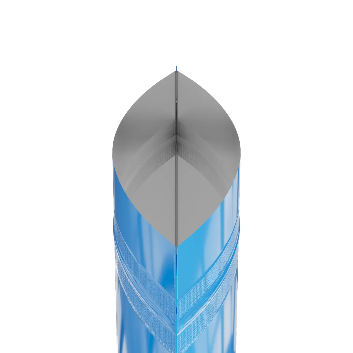 Glossy Blue Mylar Stand-Up Bag with Round Window Glossy Blue Mylar Stand-Up Bag with Round Window