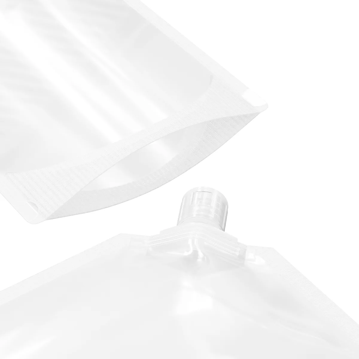 Glossy Clear Stand-Up Pouch with Corner Flip Cap Glossy Clear Stand-Up Pouch with Corner Flip Cap