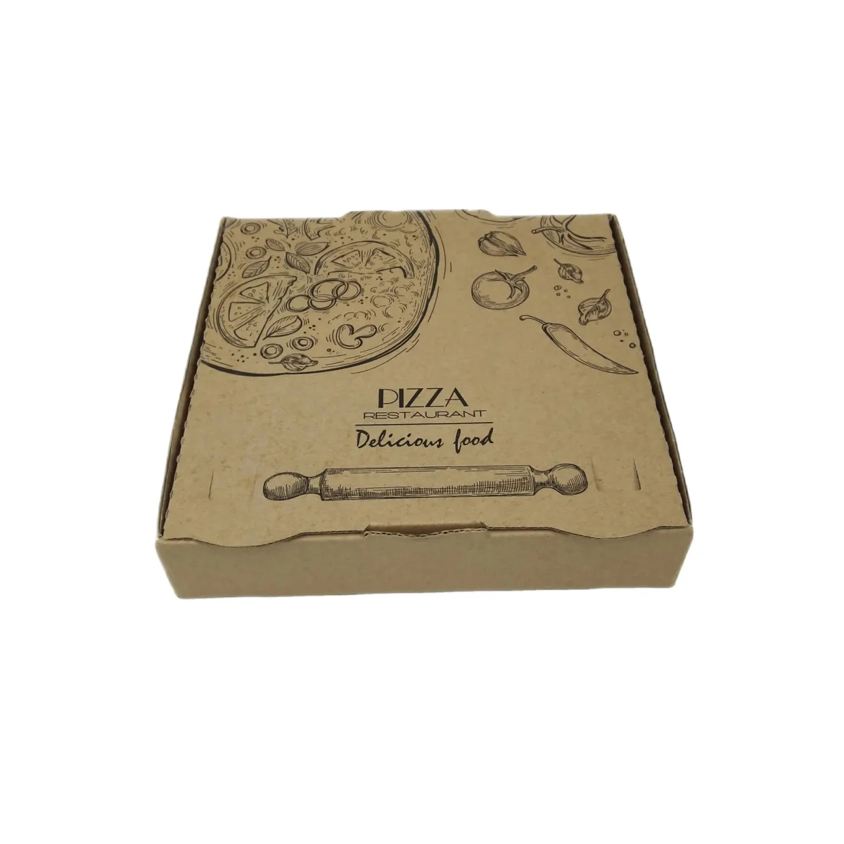 Custom Logo Brown Kraft Paper Pizza Takeaway Box Custom Logo Brown Kraft Paper Pizza Takeaway Box