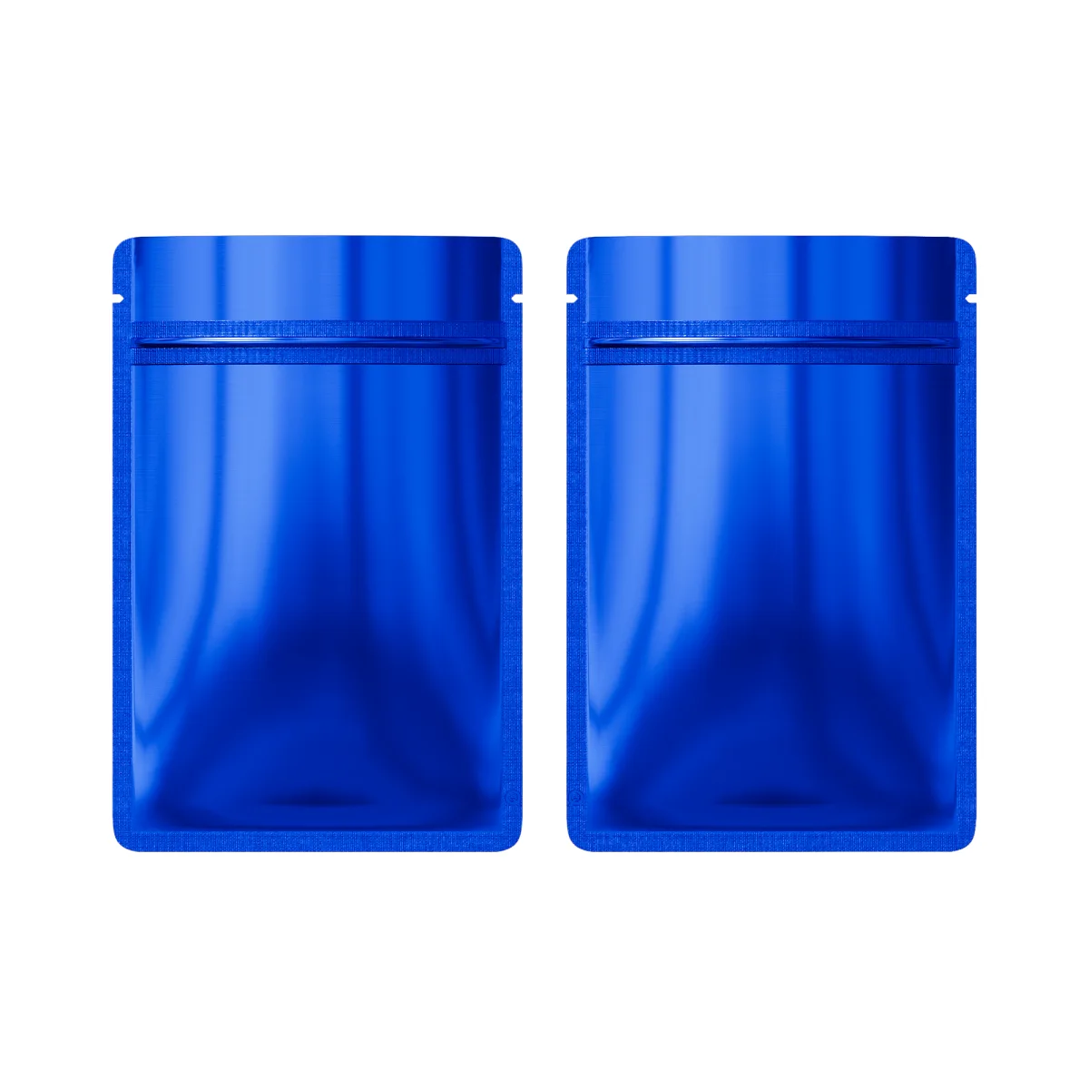 Glossy Lapis Blue Metallic Mylar Flat Zipper Bag Glossy Lapis Blue Metallic Mylar Flat Zipper Bag