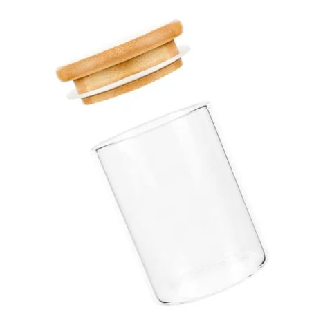 Glass Storage Jar with Bamboo Lid and Silicone Seal