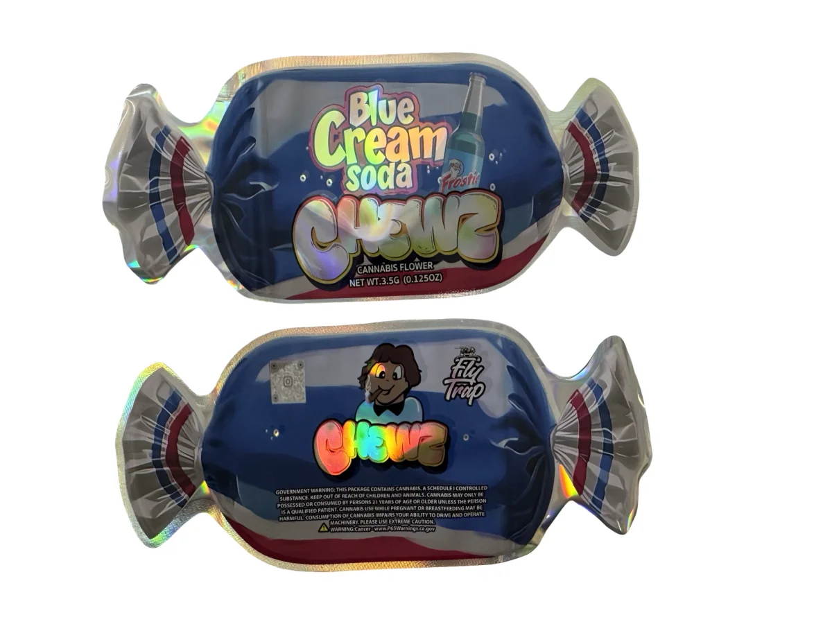 Blue Cream Soda Chewz 3.5g Mylar Bags Fly Trap Blue Cream Soda Chewz 3.5g Mylar Bags Fly Trap