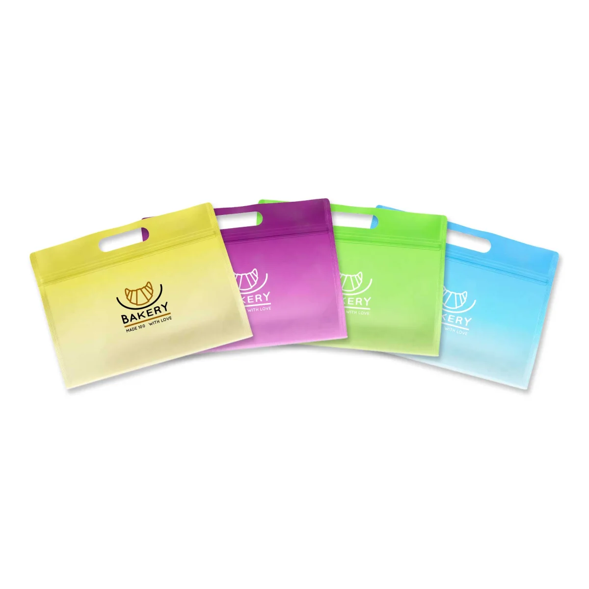 Custom Clear Gradient Side-Gusset Stand-Up Zipper Bag Custom Clear Gradient Side-Gusset Stand-Up Zipper Bag