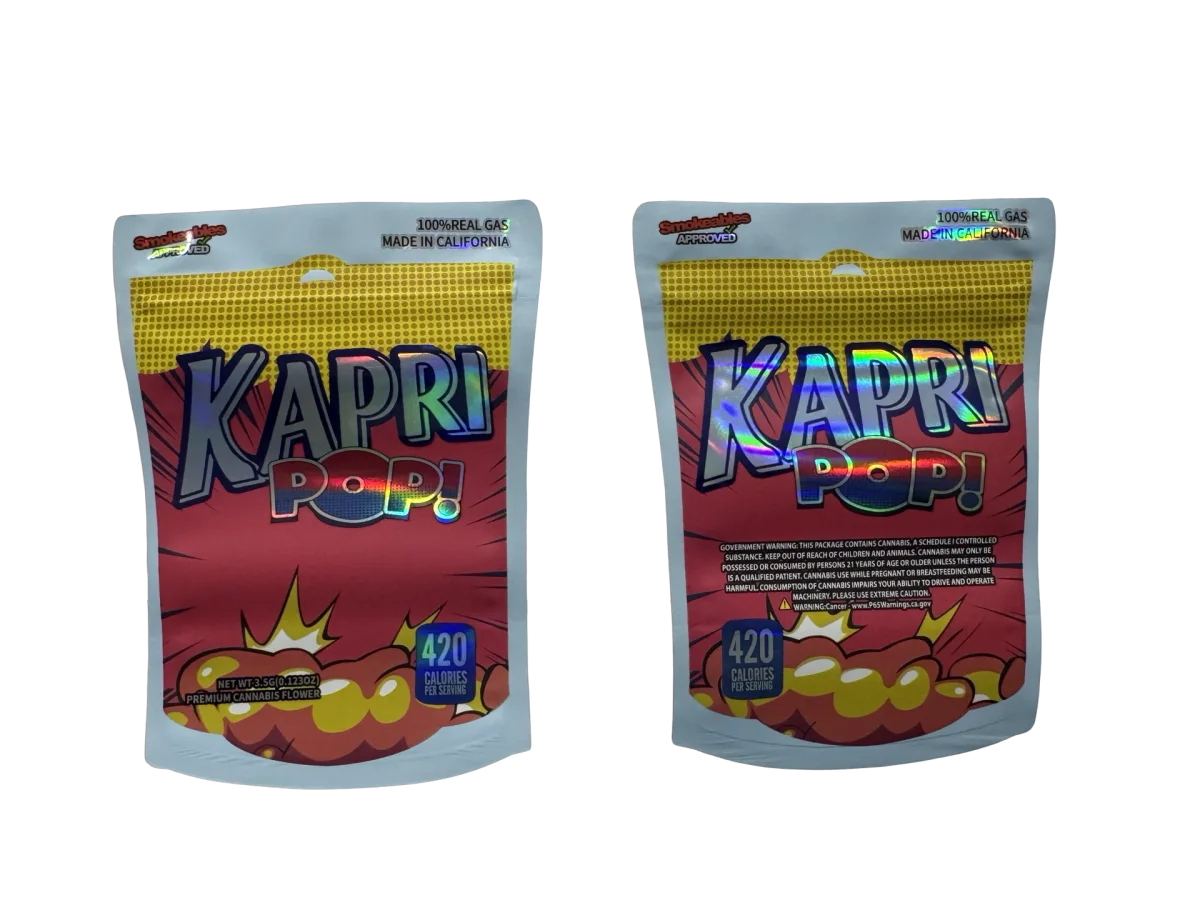 Kapri Pop 3.5g Mylar Bags & Boxes High Tolerance Kapri Pop 3.5g Mylar Bags & Boxes High Tolerance