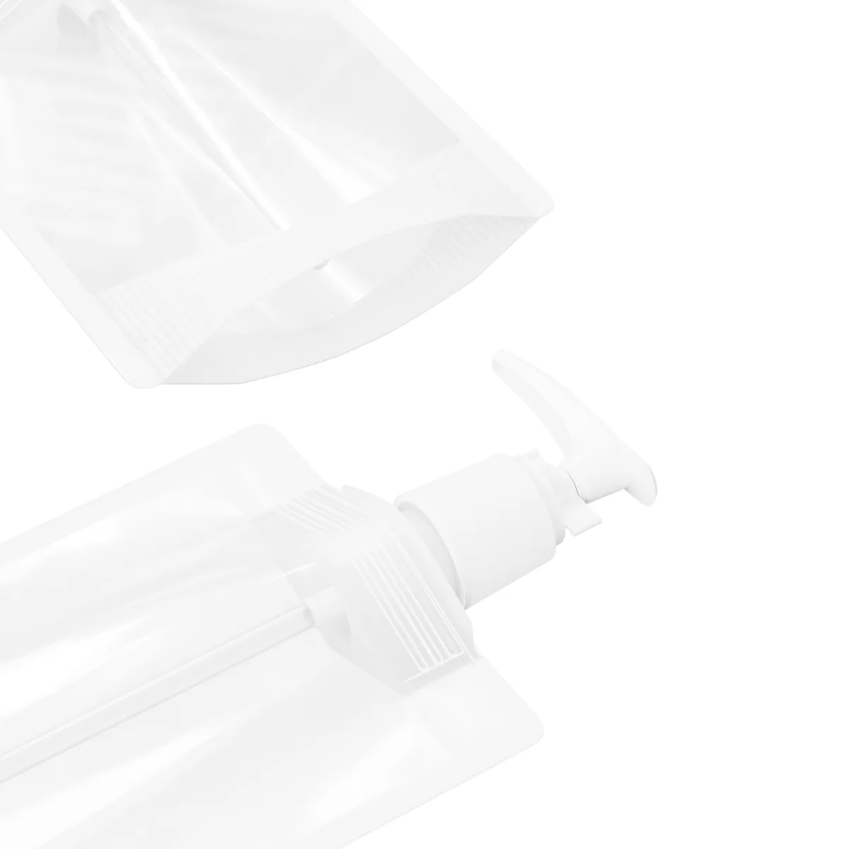 Frosted Translucent Stand-Up Pouch with Pump Dispenser Frosted Translucent Stand-Up Pouch with Pump Dispenser