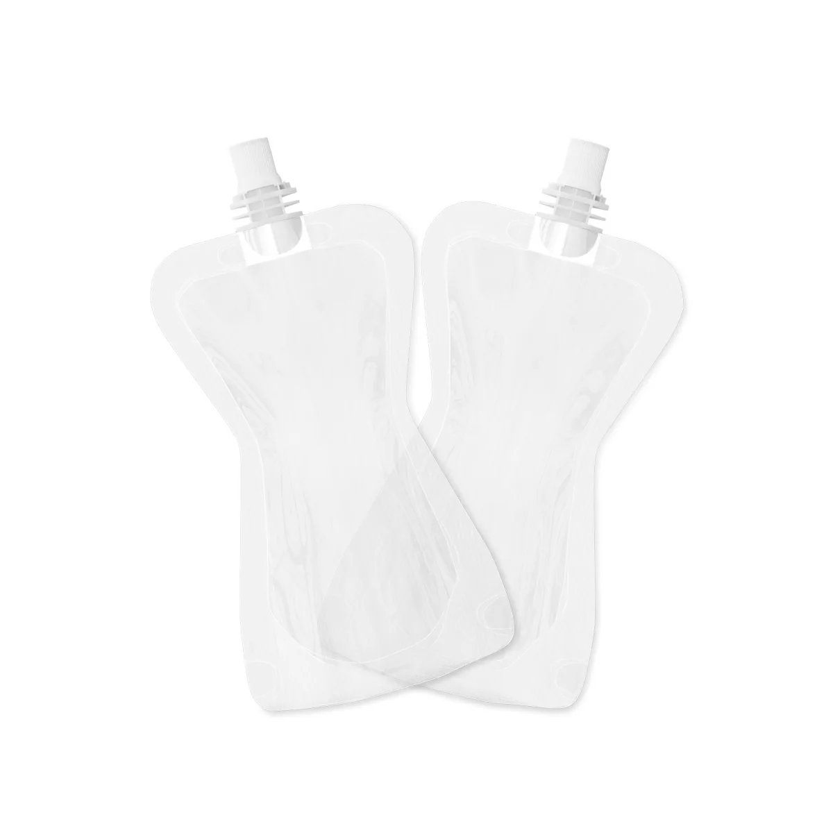 Custom Clear Hourglass-Shaped Pouch with Screw Cap Custom Clear Hourglass-Shaped Pouch with Screw Cap