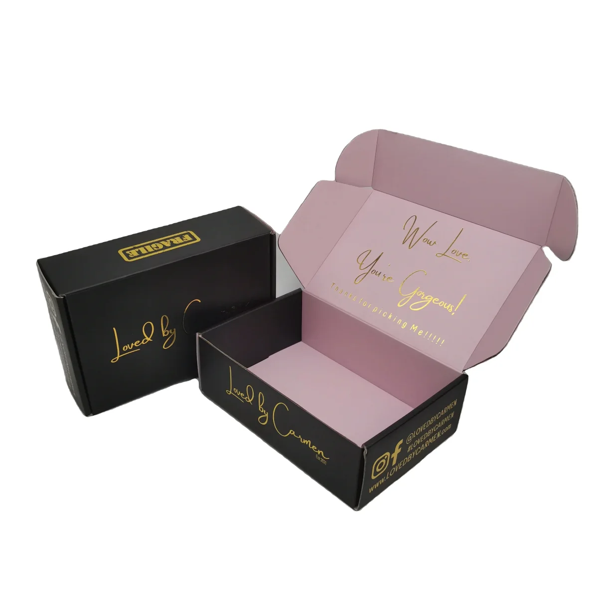 Custom Black Corrugated Shoe Box with Printed Logo Custom Black Corrugated Shoe Box with Printed Logo