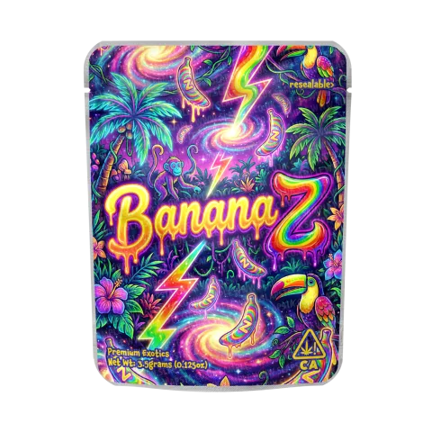 Banana Z Mylar Pouches Pre-Labeled