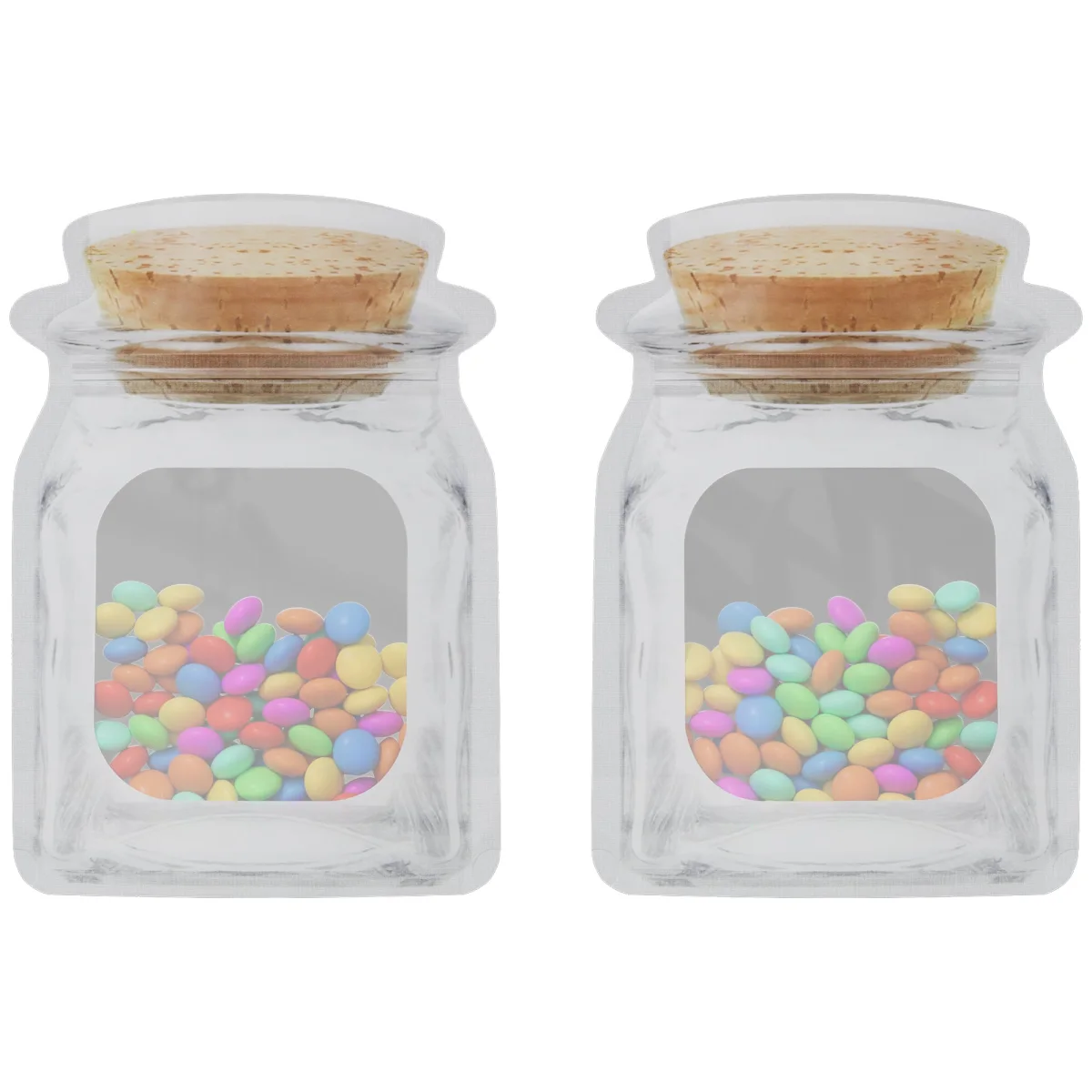 Clear Bottle-Shaped Packaging Pouch with Cork Print Clear Bottle-Shaped Packaging Pouch with Cork Print