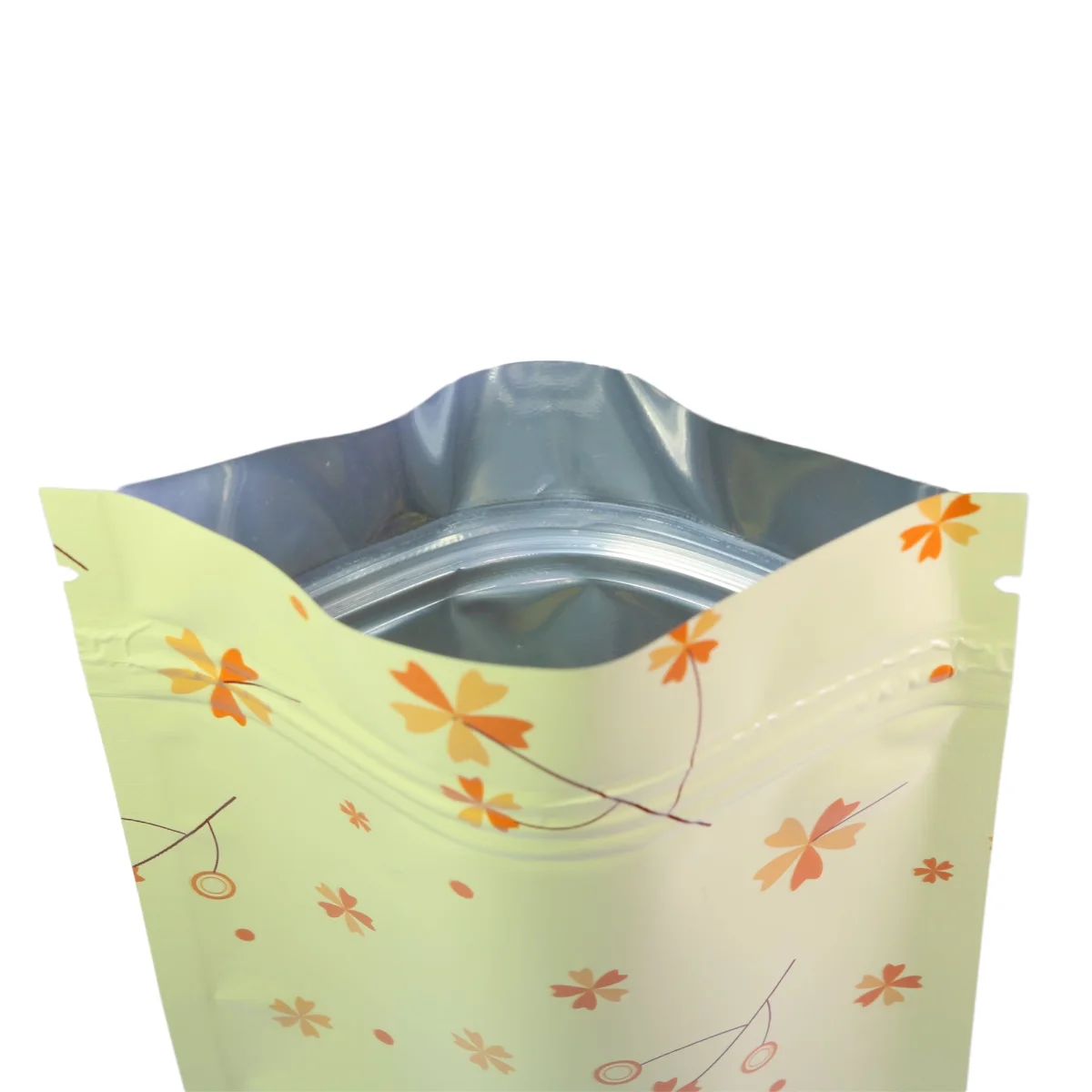 Glossy Autumn Leaf and Yellow Flower Foil Flat Bag Glossy Autumn Leaf and Yellow Flower Foil Flat Bag