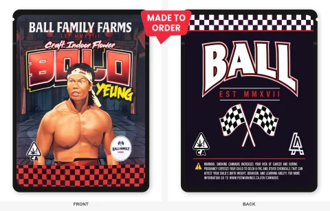 Bolo 3.5g Mylar Sticker Bags Ball Family Farms