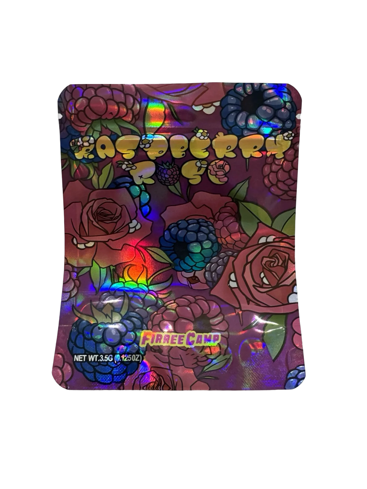 Raspberry Rose 3.5g Mylar Bags & Boxes Firree Camp
