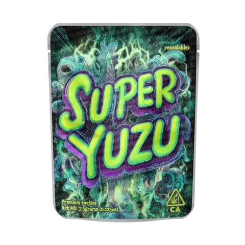 Super Yuzu Mylar Pouches Pre-Labeled