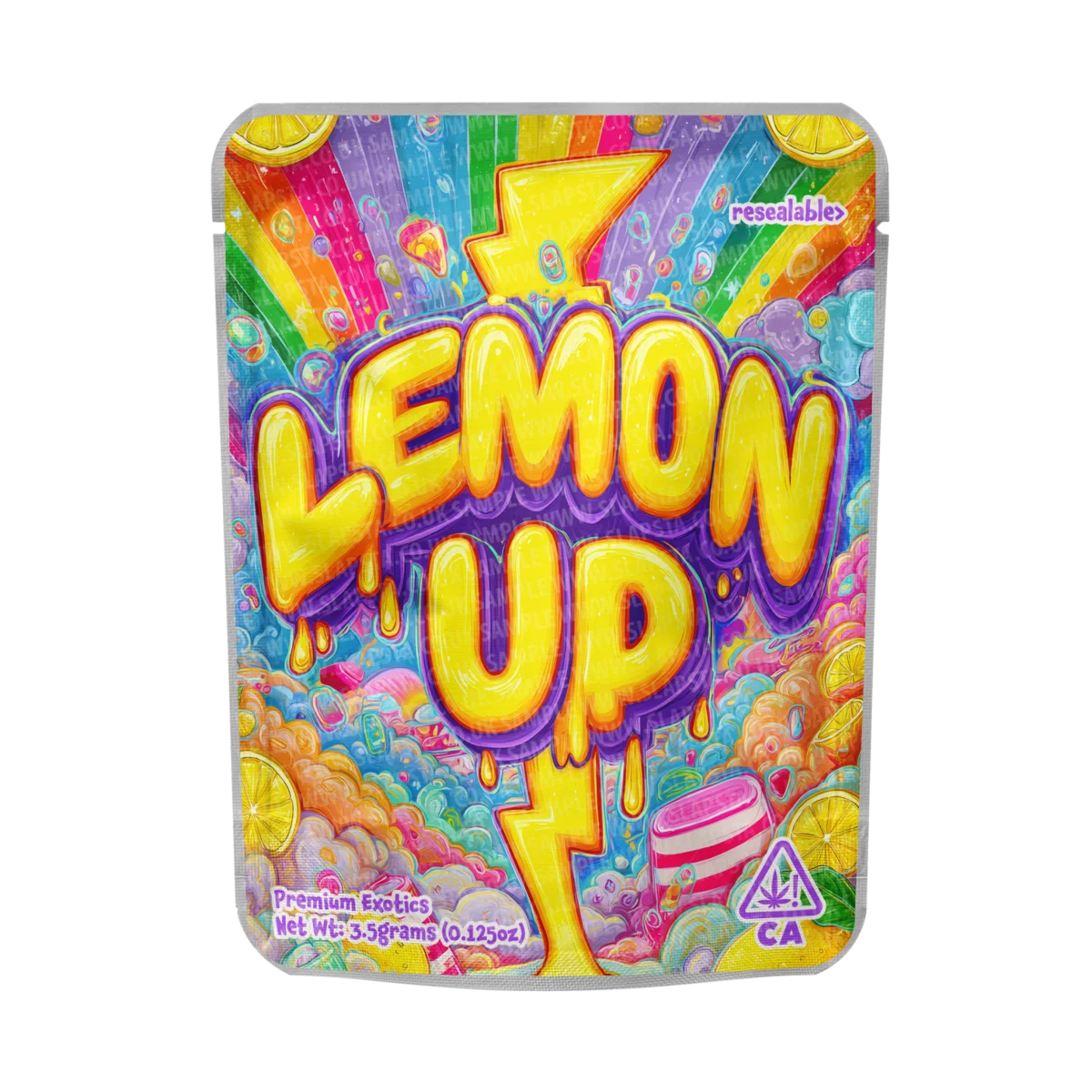 Lemon Up Mylar Pouches Pre-Labeled Lemon Up Mylar Pouches Pre-Labeled