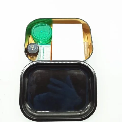 Custom Logo 18×14 cm Metal Tobacco Rolling Tray