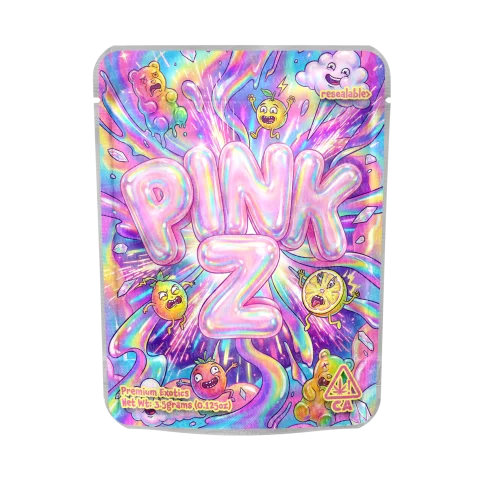 Pink Z Mylar Pouches Pre-Labeled